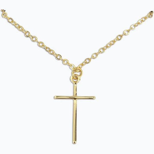 Periwinkle Gold Cross Necklace