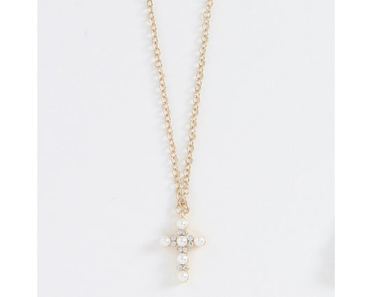 Periwinkle Pearl and diamond cross