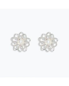 PERIWINKLE SILVER FLOWER EARRINGS