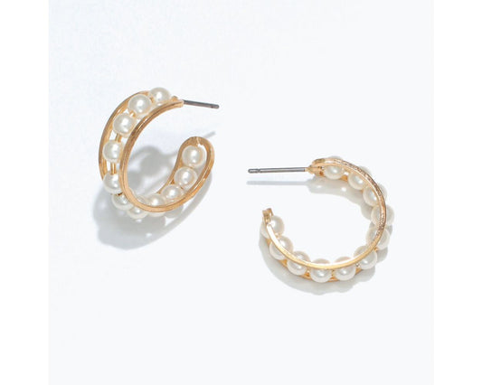 PERIWINKLE GOLD PEARL EARRINGS