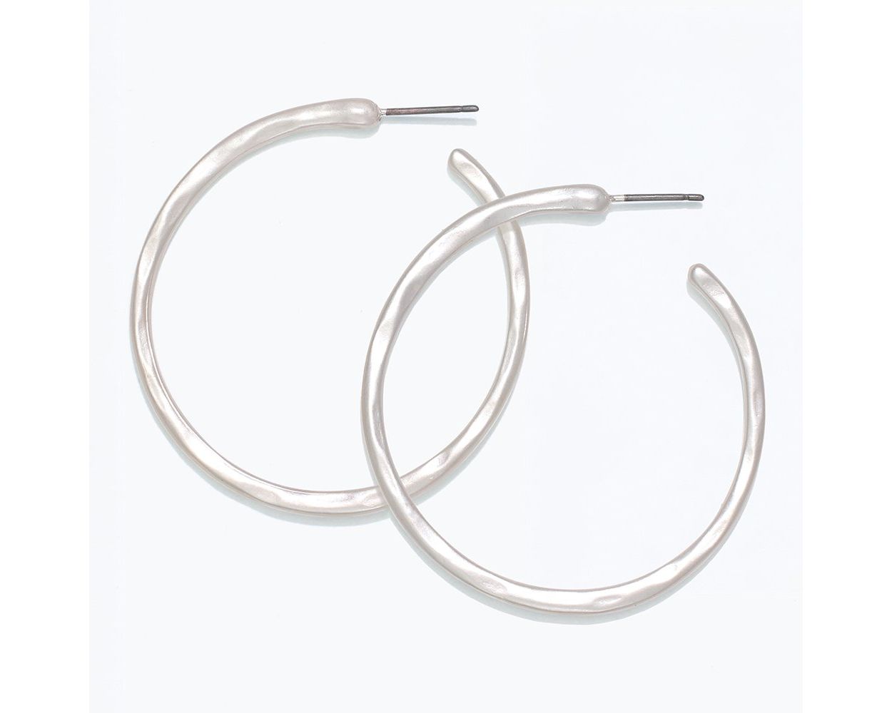 PERIWINKLE SILVER HOOPS