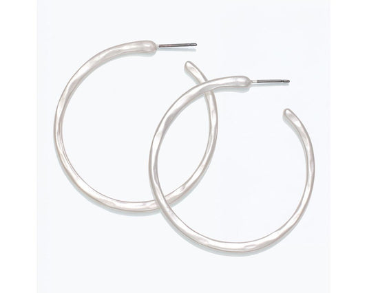 PERIWINKLE SILVER HOOPS
