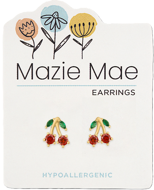 MAZIE MAE GOLD CHERRY EARRINGS