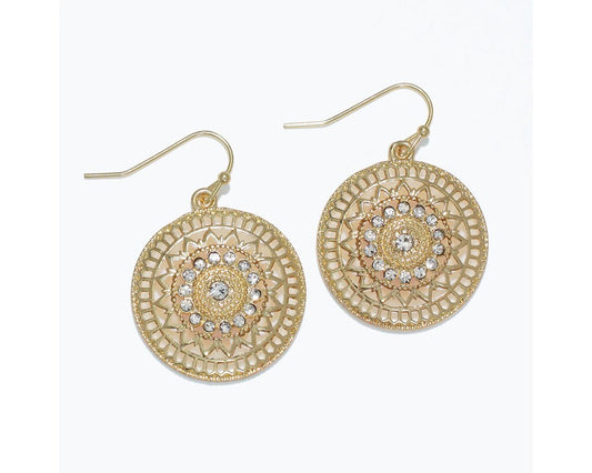PERIWINKLE GOLD WITH CRYSTALS EARRINGS