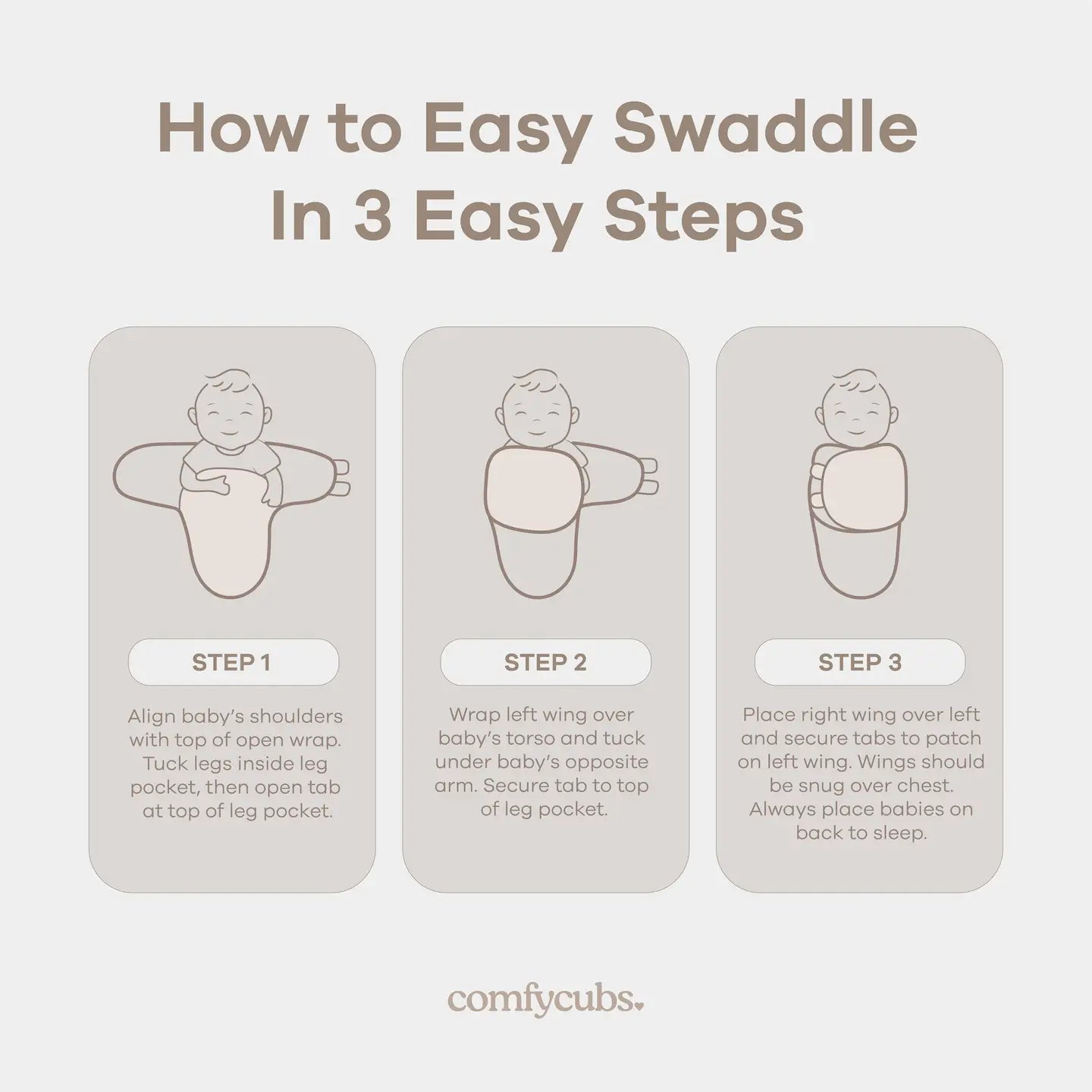 COMFY CUBS EASY SWADDLES 7-14LBS. 3 PACK