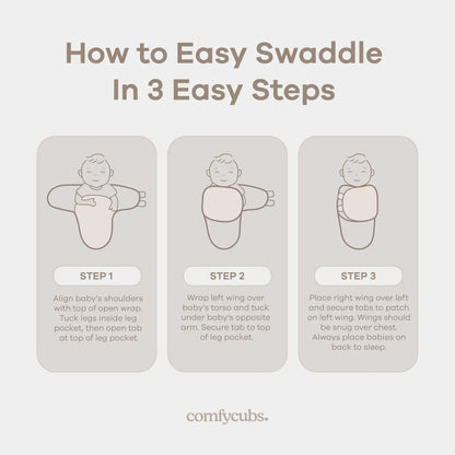 COMFY CUBS EASY SWADDLES 7-14LBS. 3 PACK