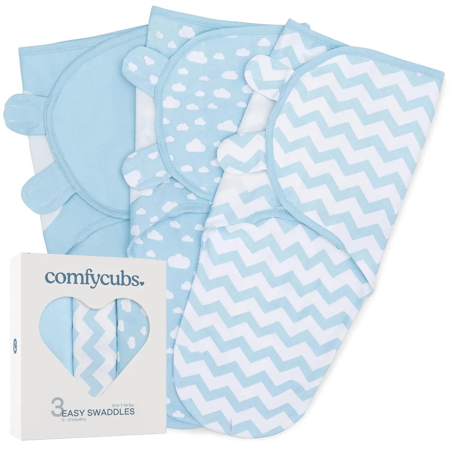 COMFY CUBS EASY SWADDLES 7-14LBS. 3 PACK