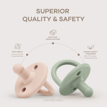 COMFY CUBS PACIFIERS 0 MTHS+ 5 PACK