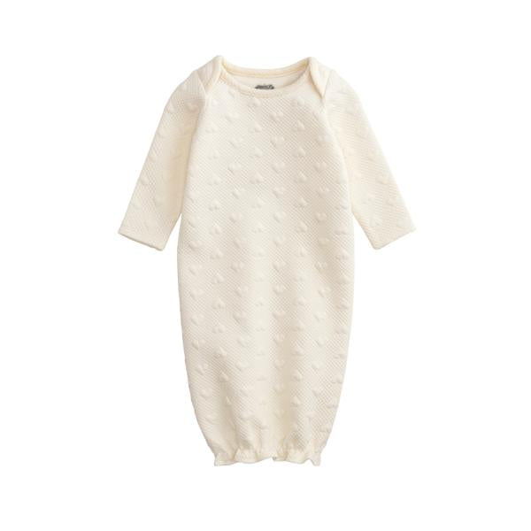 MUDPIE QUILTED HEART GOWN IVORY