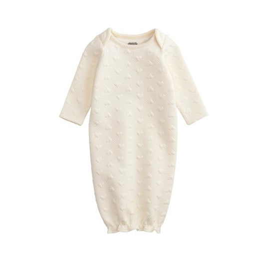 MUDPIE QUILTED HEART GOWN IVORY