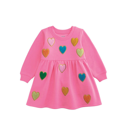 MUDPIE BOUCLE HEART SWEATSHIRT DRESS
