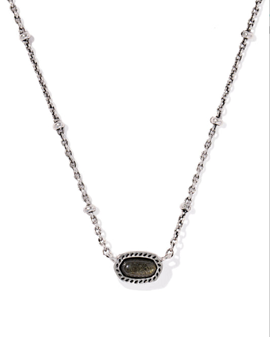 KENDRA SCOTT MINI ELISA SILVER GOLDEN OBSIDIAN