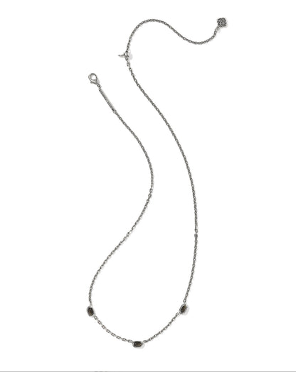 KENDRA SCOTT MINI ELISA THREE STRAND SILVER GOLDEN OBSIDIAN