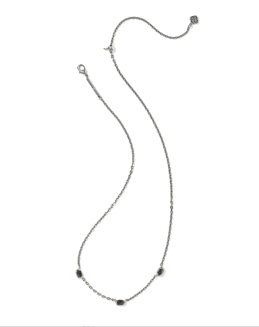 KENDRA SCOTT MINI ELISA THREE STRAND SILVER GOLDEN OBSIDIAN