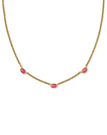 KENDRA SCOTT MINI ELISA THREE STRAND GOLD FUCHSIA