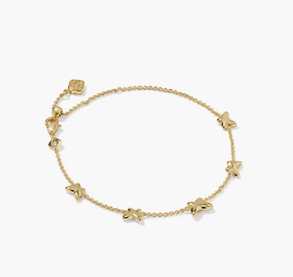 KENDRA SCOTT LILLIA BUTTERFLY GOLD AND PINK BRACELET