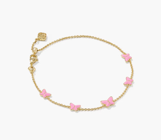 KENDRA SCOTT LILLIA BUTTERFLY GOLD AND PINK BRACELET