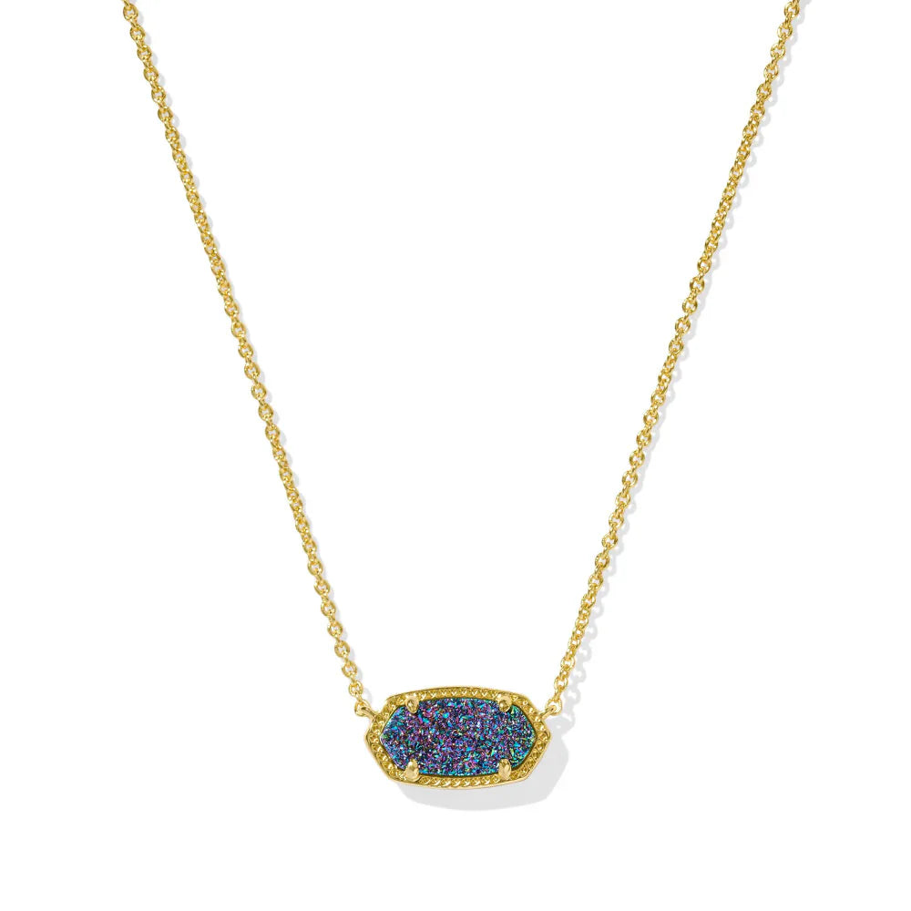 KENDRA SCOTT GOLD BLUE PINK GLITTER NECKLACE