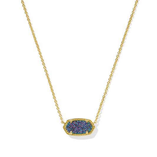 KENDRA SCOTT GOLD BLUE PINK GLITTER NECKLACE