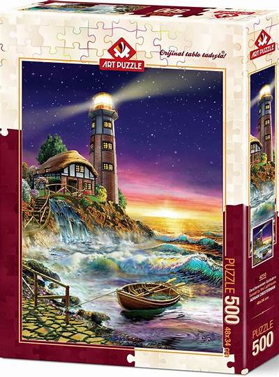 SPRINGBOK PUZZLE 500 PIECE SUNSET BY THE LIGHTHOUSE