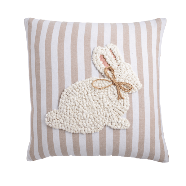 MUD PIE SQUARE WHITE EASTER PILLOW