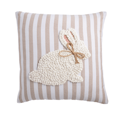 MUD PIE SQUARE WHITE EASTER PILLOW