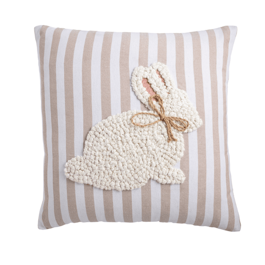 MUD PIE SQUARE WHITE EASTER PILLOW
