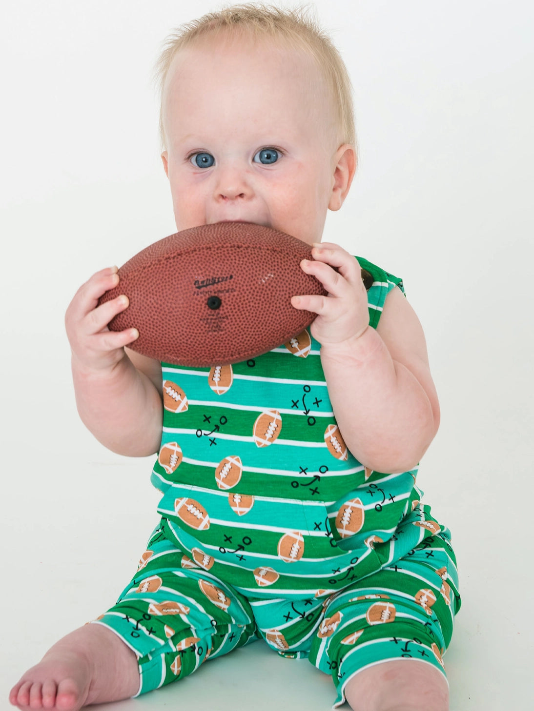 Rugged  Butts Football Longall Romper