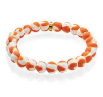 GAMEDAY ORANGE AND WHITE BEADED BRACELET