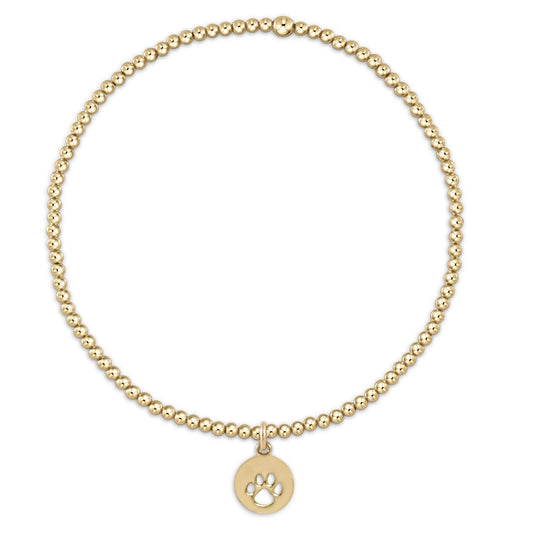 ENEWTON GOLD 2MM PAW PRINT DISC BEADED BRACELET