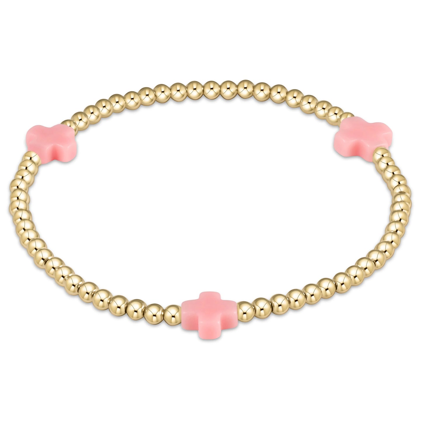 ENEWTON SIGNATURE CROSS 2MM GOLD PINK BRACELET