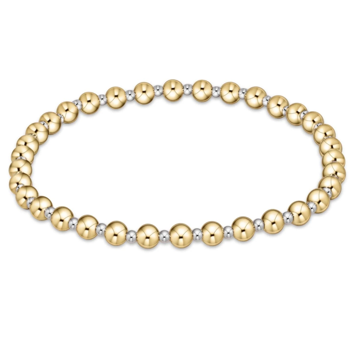 ENEWTON GRATEFUL MIXED METAL 4MM GOLD BEAD BRACELET