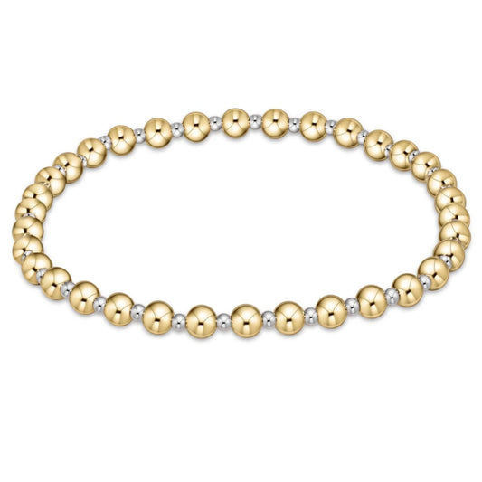 ENEWTON GRATEFUL MIXED METAL 4MM GOLD BEAD BRACELET