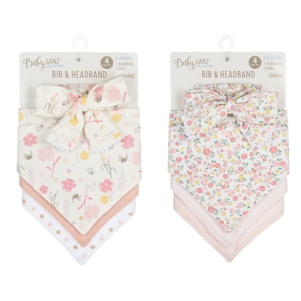 Baby Ganz Bib & Headband Set