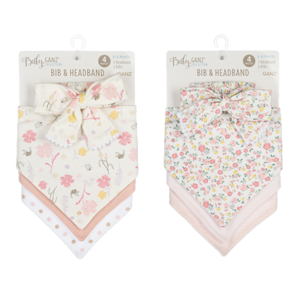 Baby Ganz Bib & Headband Set