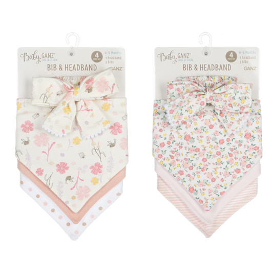 Baby Ganz Bib & Headband Set