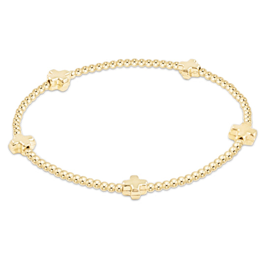 Enewton Egirl Signature Cross Small 2mm Gold Bracelet
