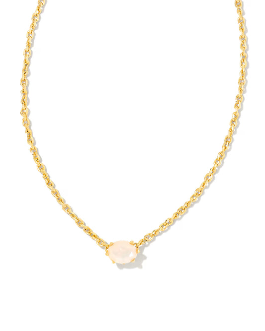 Kendra Scott Cailin Pendent Necklace Gold White Iridescent Crystal