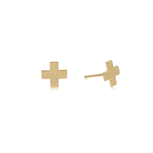 ENEWTON SIGNATURE CROSS STUD - GOLD