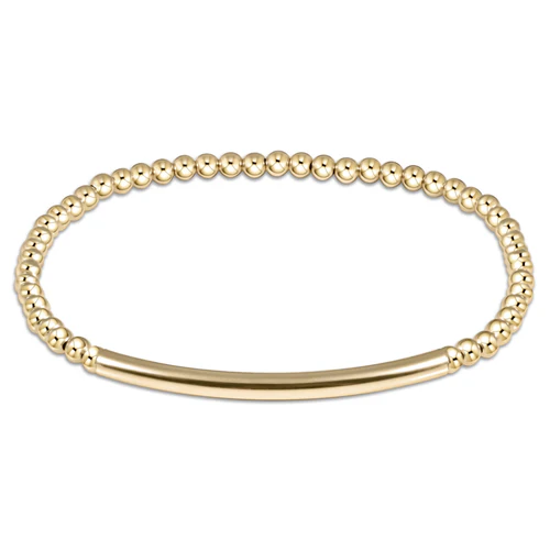 ENEWTON CLASSIC GOLD 3MM BEAD SMOOTH BLISS BAR BRACELET