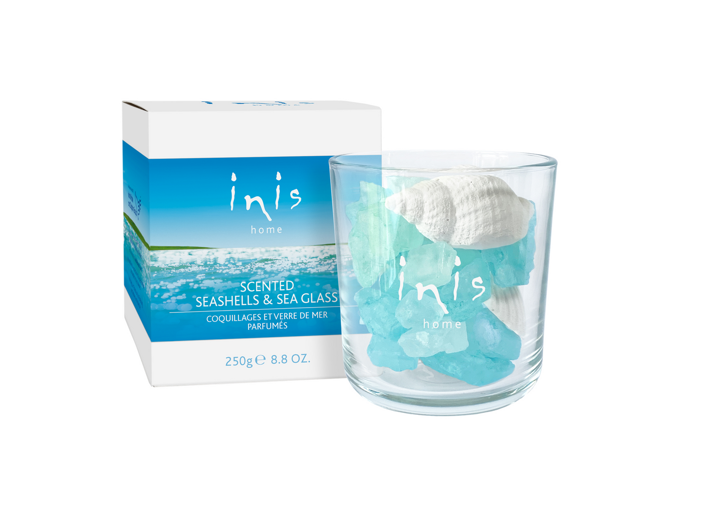 INIS HOME SCENTED SEASHELLS & SEA GLASS 8.8 OZ