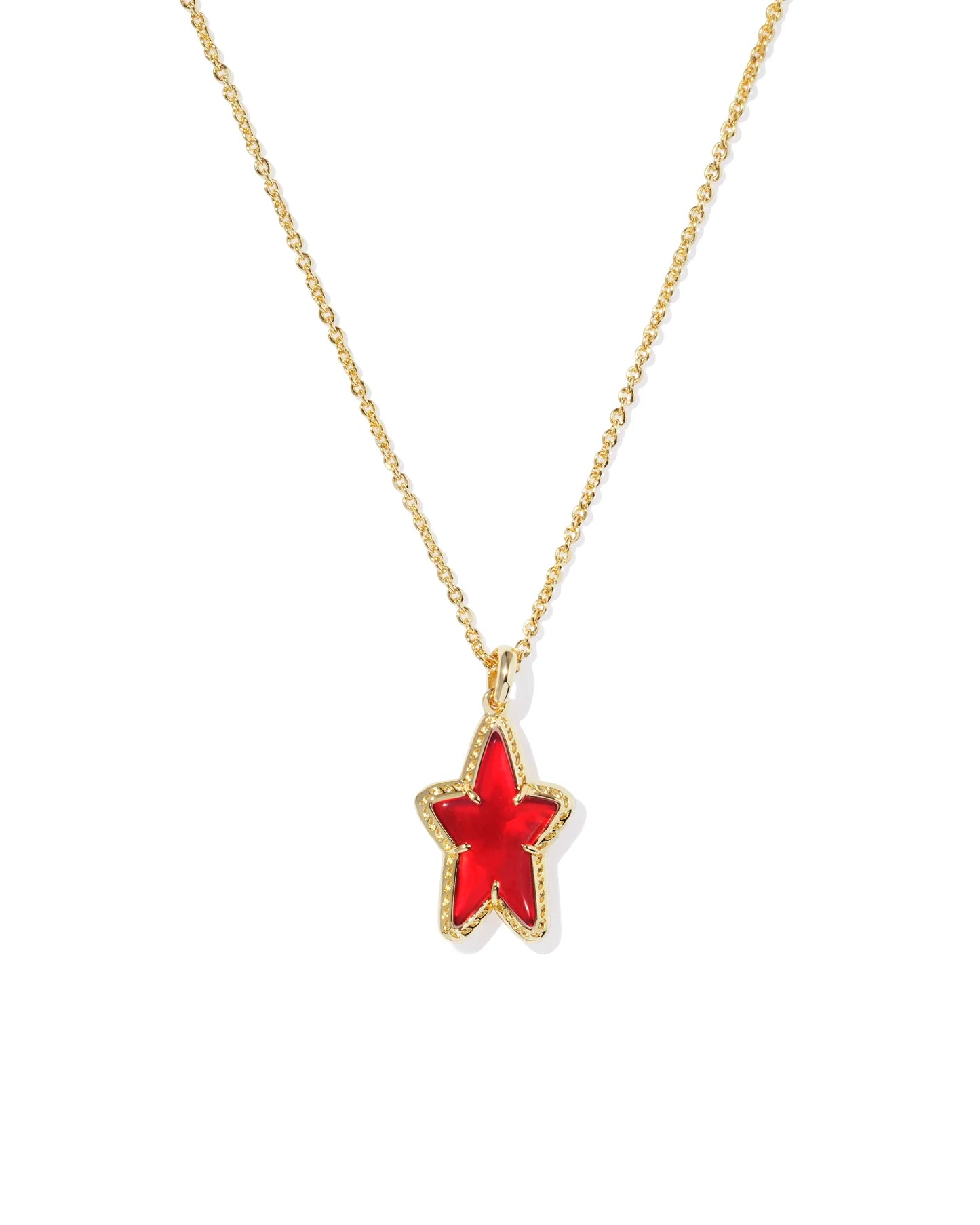 KENDRA SCOTT ADA STAR RED ILLUSION GOLD NECKLACE