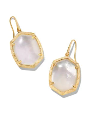 KENDRA SCOTT DAPHNE GOLD DROP EARRINGS MOTHER OF PEARL