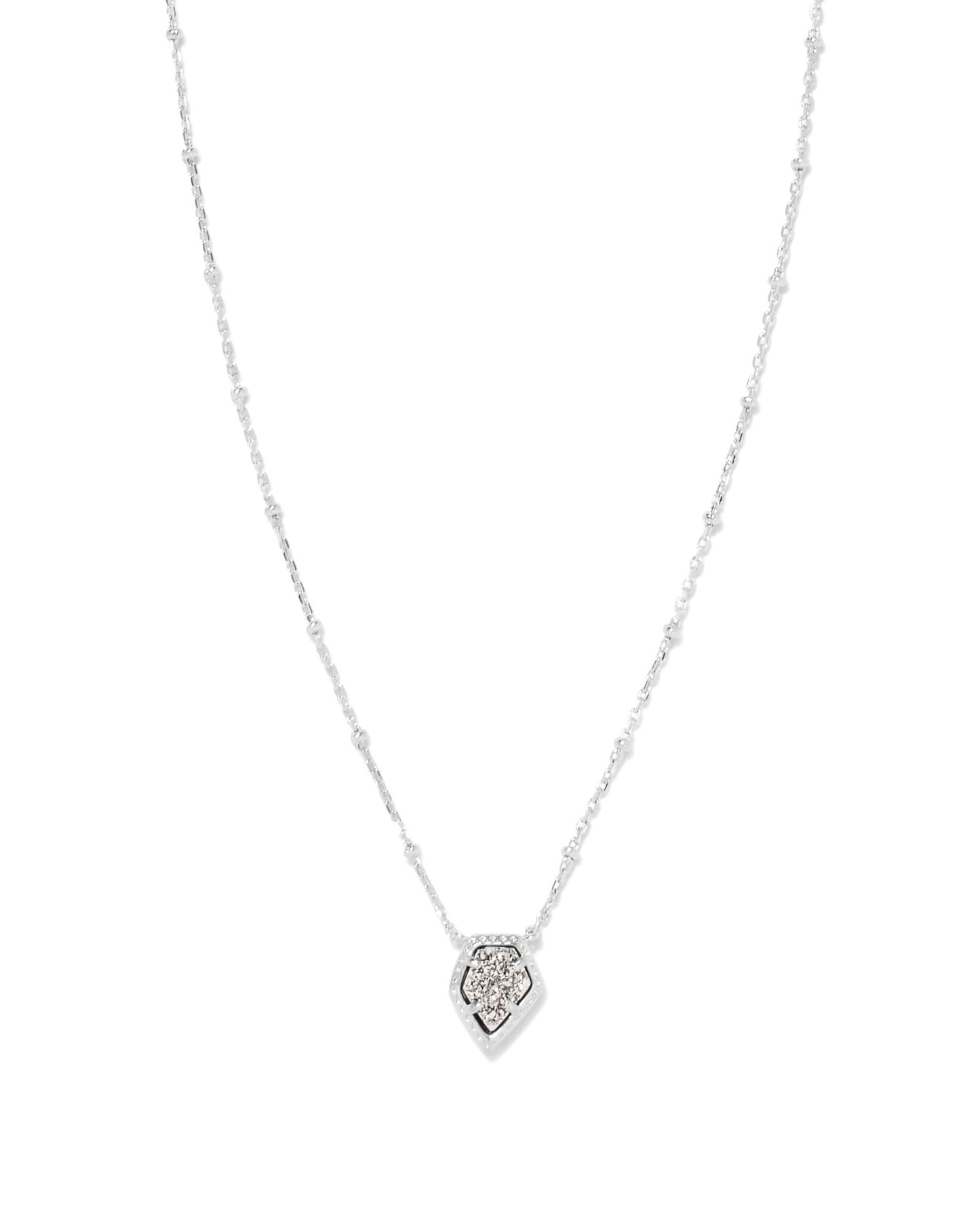 KENDRA SCOTT SILVER TESS PLATINUM DRUSY NECKLACE