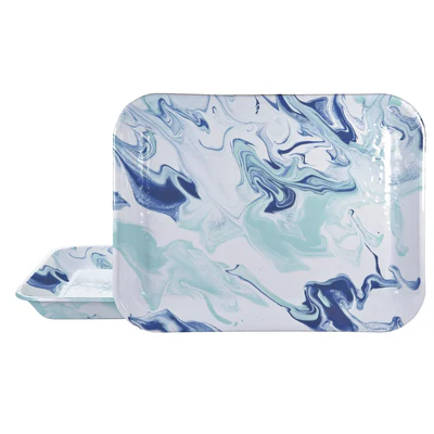 Golden Rabbit Set of 2 Lagoon Quarter Sheet Trays