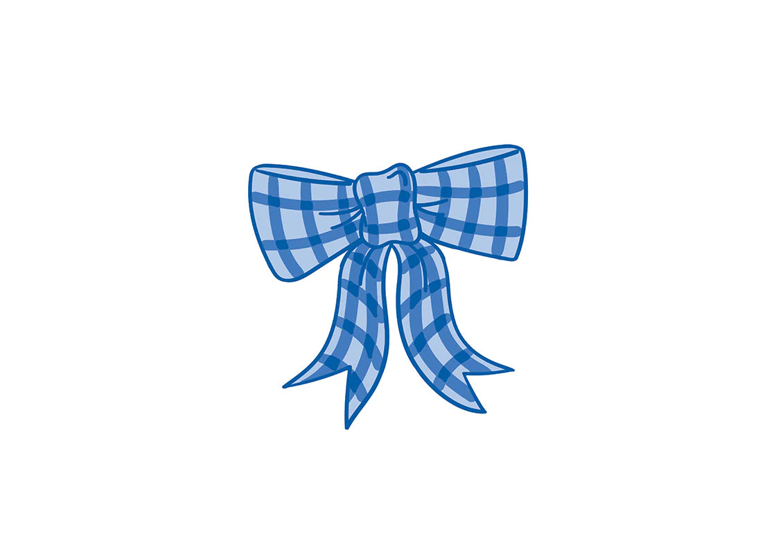Blue Gingham Bow Mini Attachment