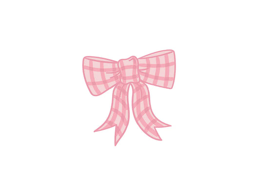Pink Gingham Bow Mini Attachment