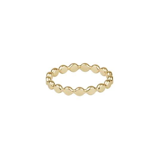 Classic Gold 2.5mm Beaded Disc Ring