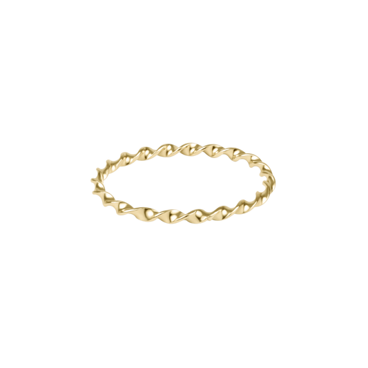 Classic Gold Twisted Thin Band Ring
