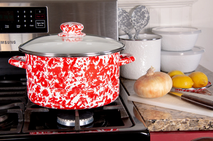 RED SWIRL STOCK POT